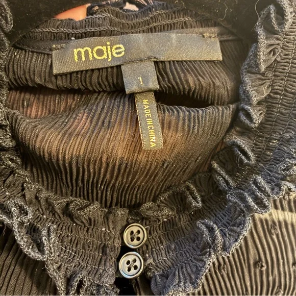 Maje Midnight Ruffle Top - Picture 8 of 8